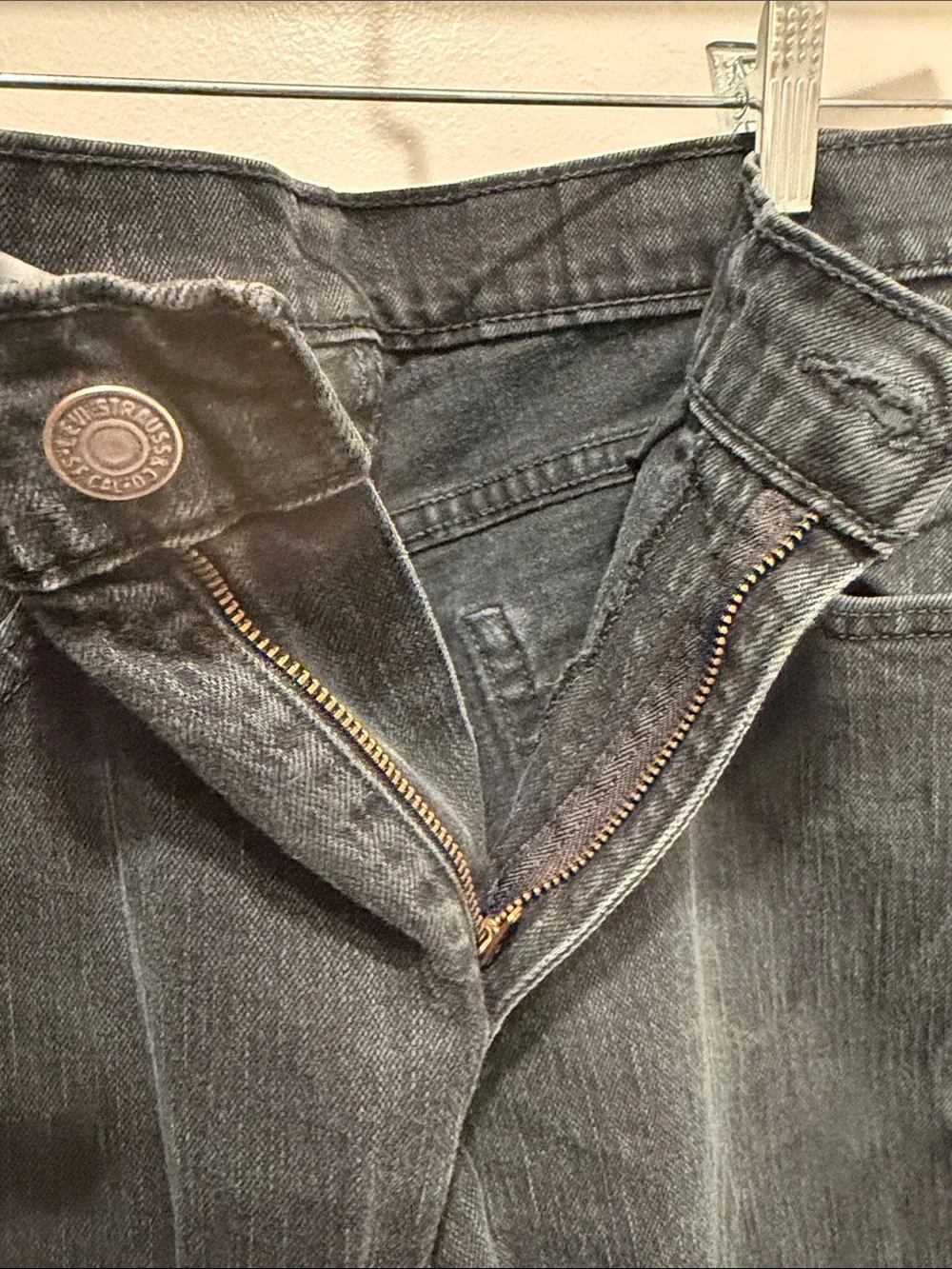 Levi's Black Denim Jeans with Leather Brand Patch